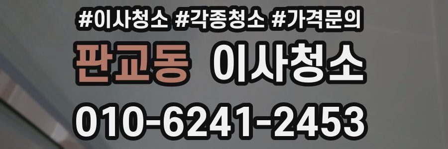 판교동 이사청소