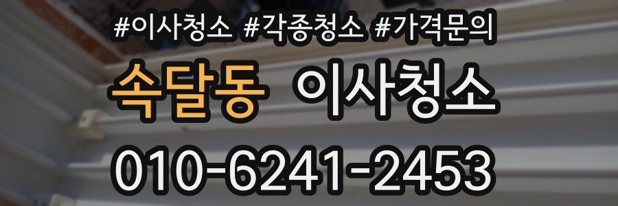 속달동 이사청소