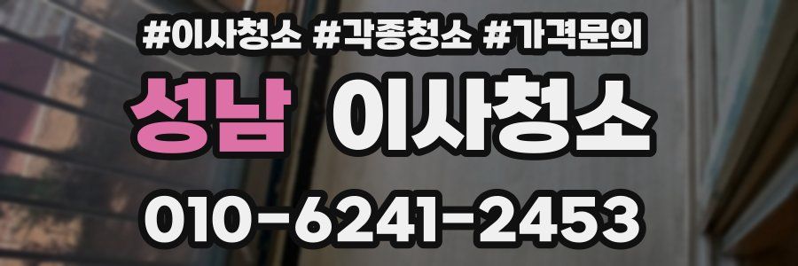 성남 이사청소