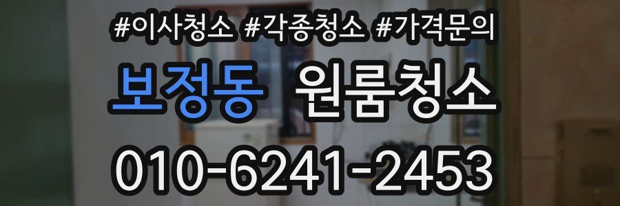 보정동 이사청소