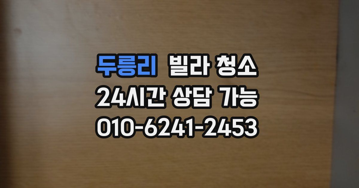 두릉리 빌라 청소