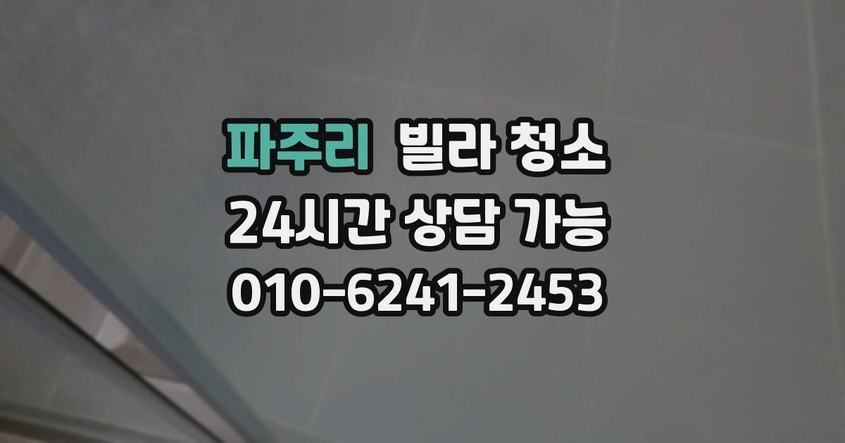 파주리 빌라 청소