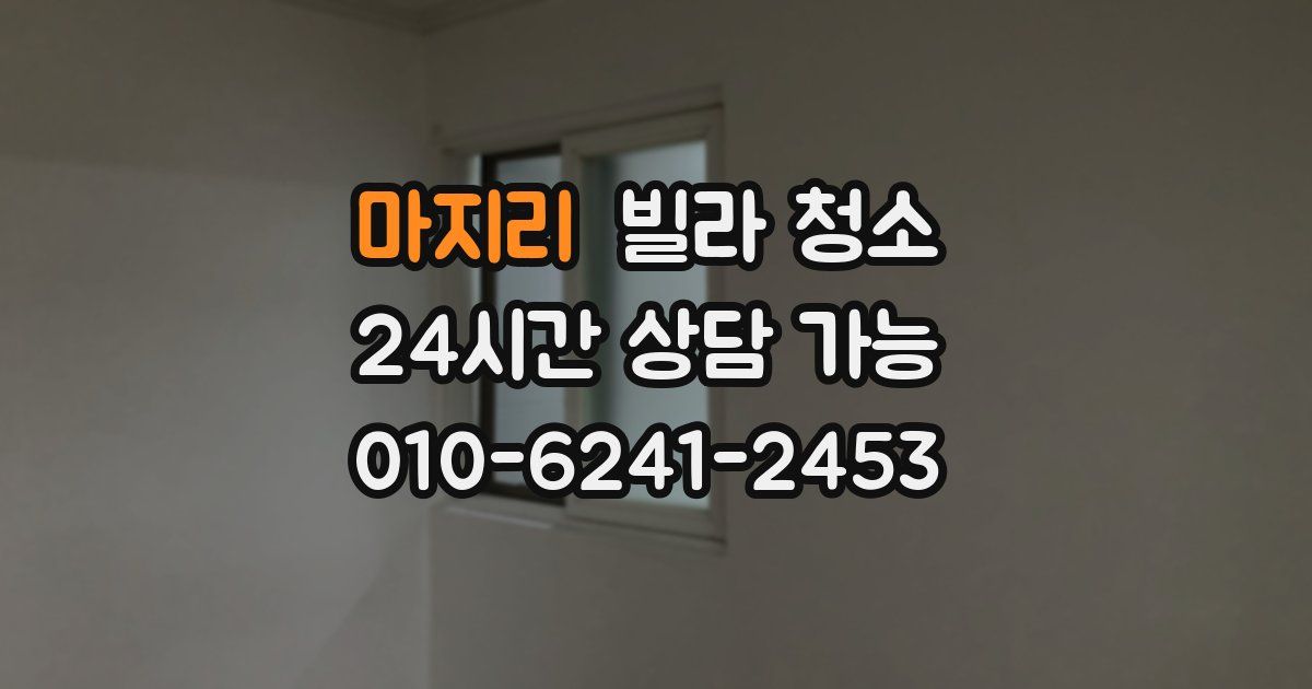 마지리 빌라 청소