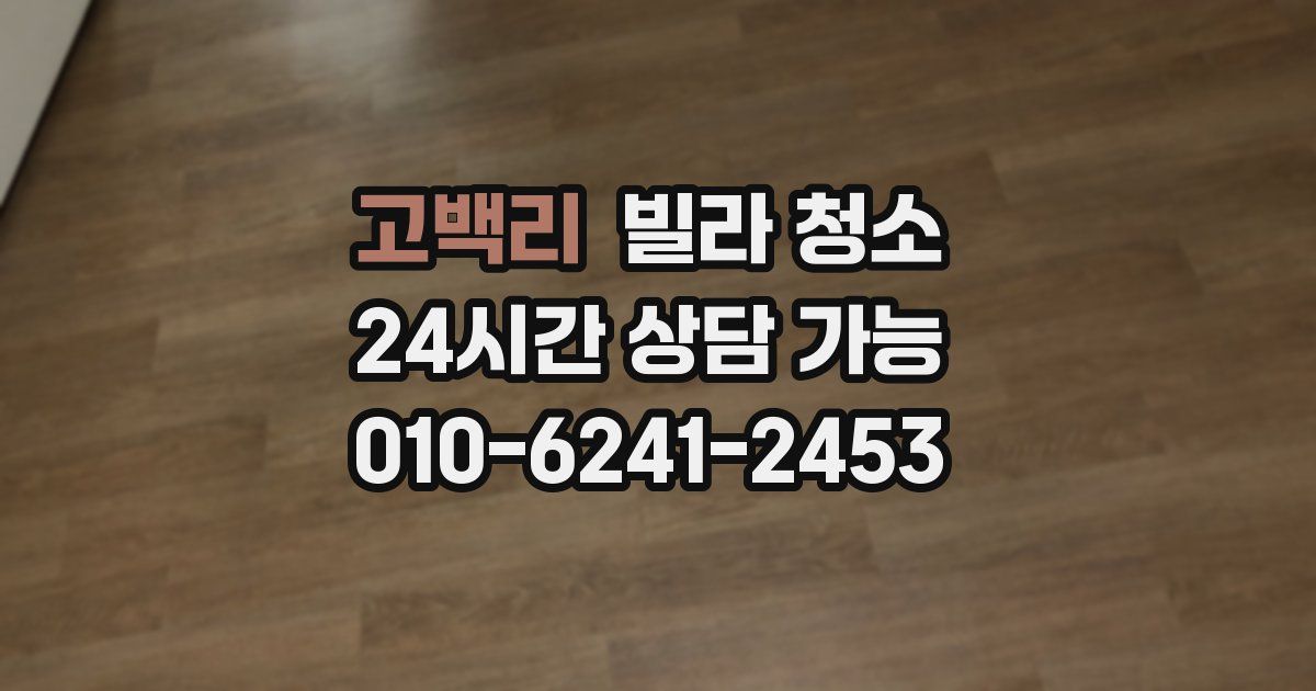 고백리 빌라 청소