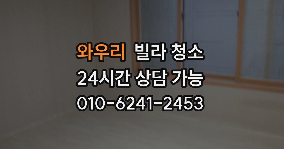 와우리 빌라 청소