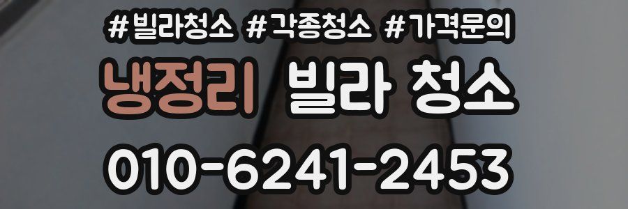 냉정리 빌라 청소