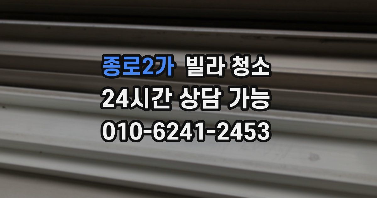 종로2가 빌라 청소