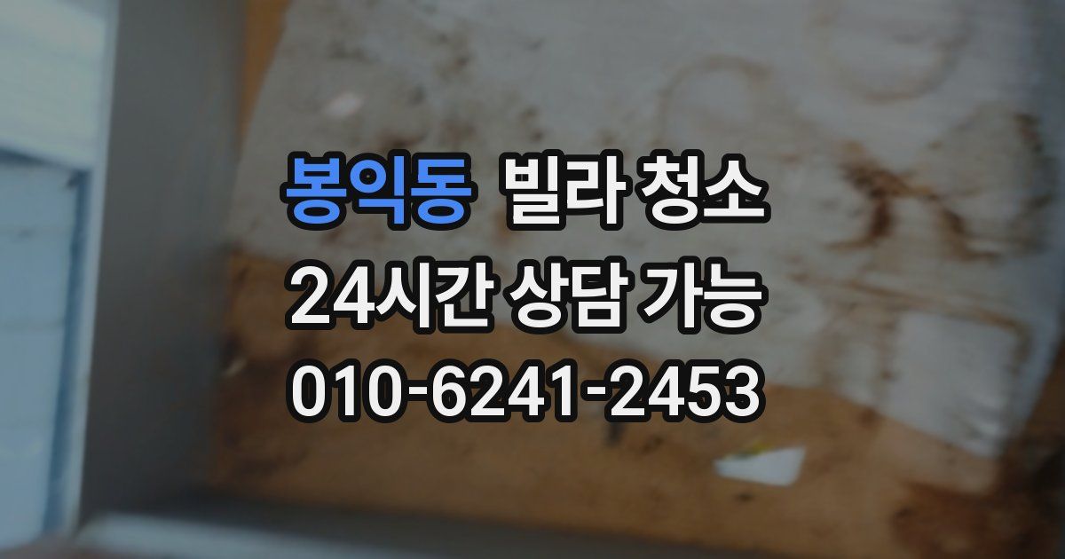 봉익동 빌라 청소