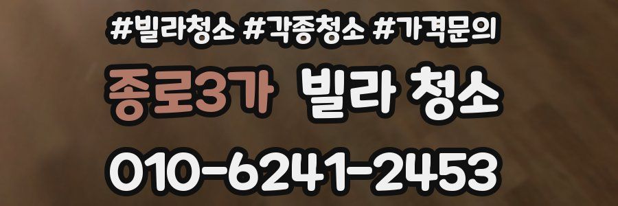종로3가 빌라 청소