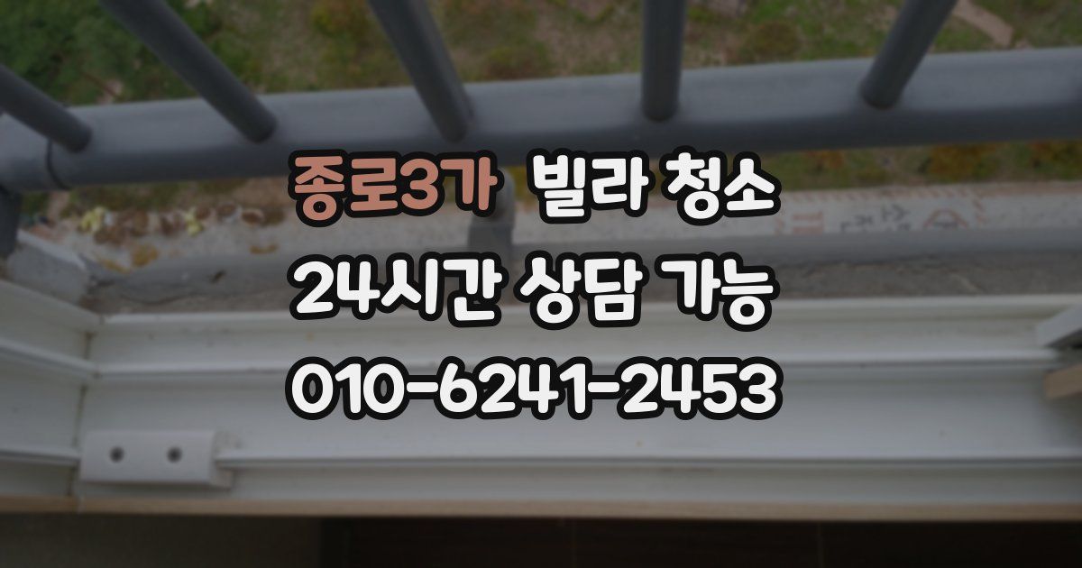 종로3가 빌라 청소