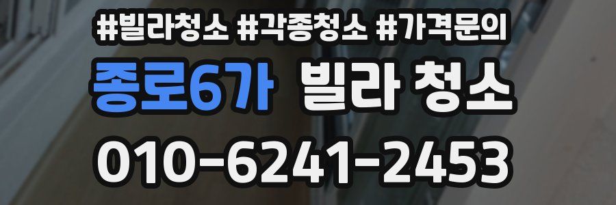 종로6가 빌라 청소