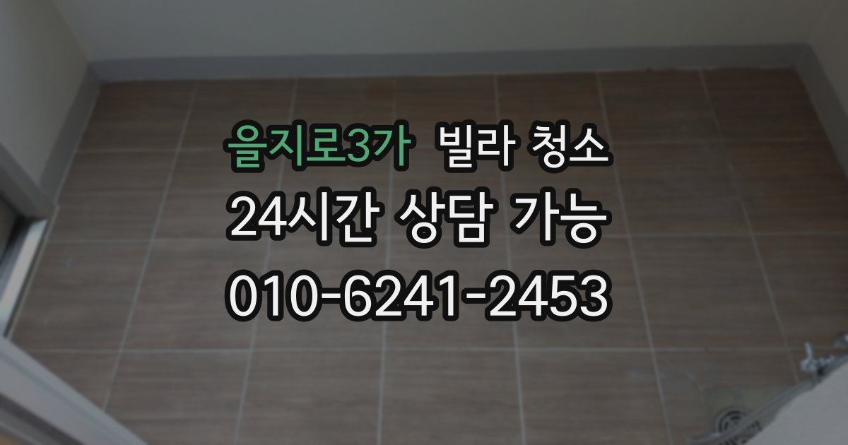 을지로3가 빌라 청소