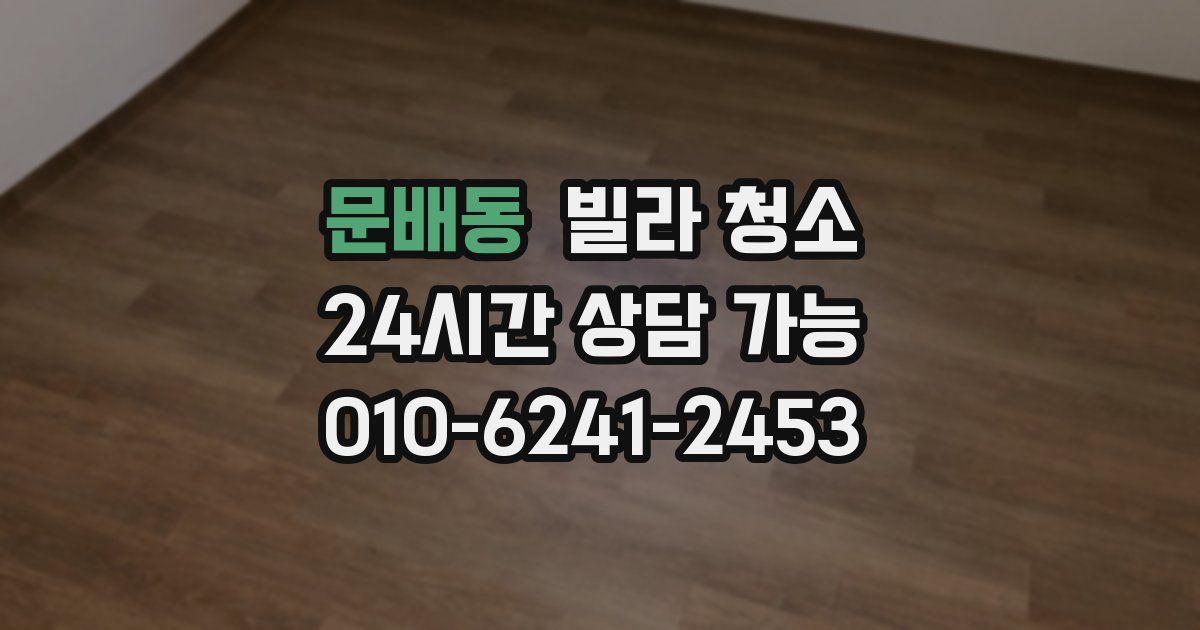 문배동 빌라 청소