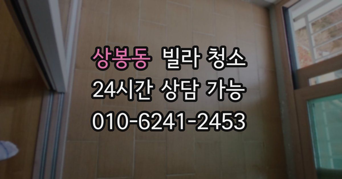상봉동 빌라 청소