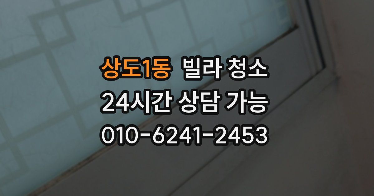 상도1동 빌라 청소