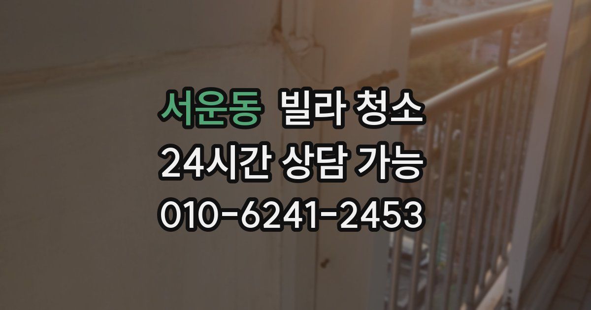 서운동 빌라 청소