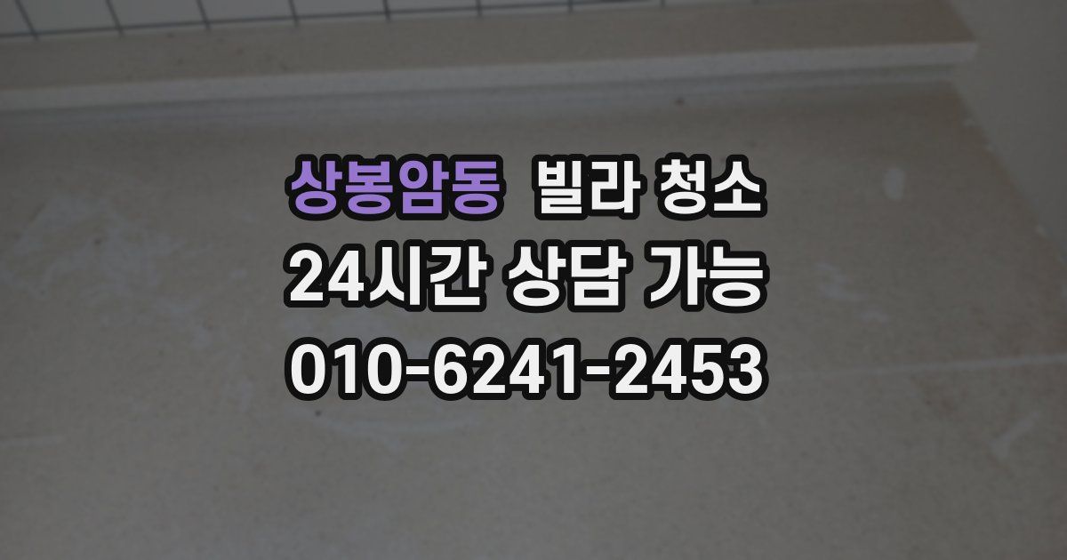 상봉암동 빌라 청소