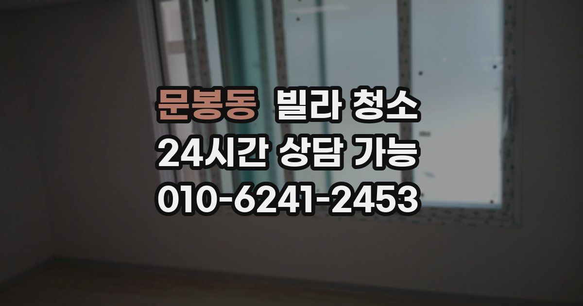 문봉동 빌라 청소