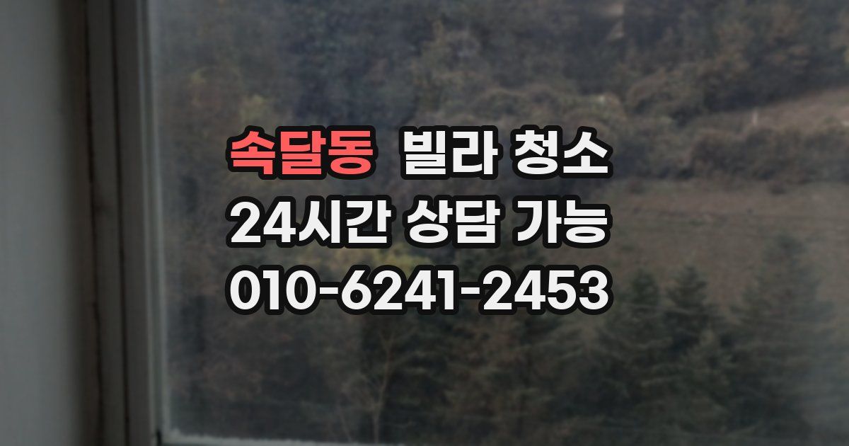 속달동 빌라 청소