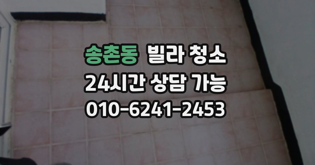 송촌동 빌라 청소