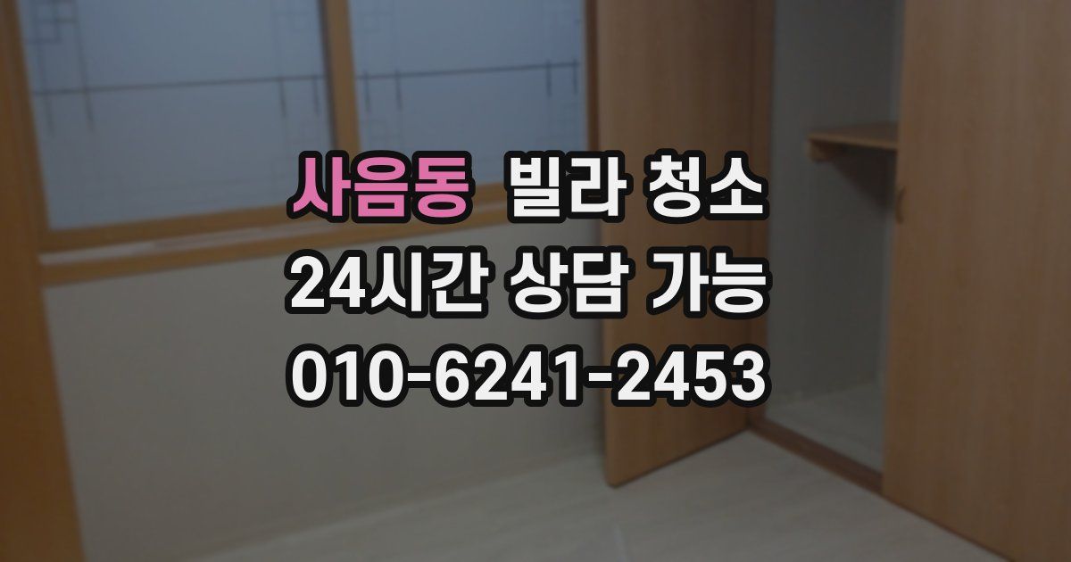 사음동 빌라 청소