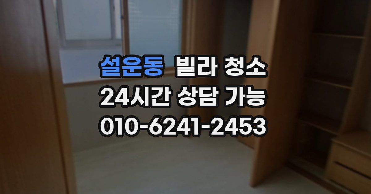 설운동 빌라 청소