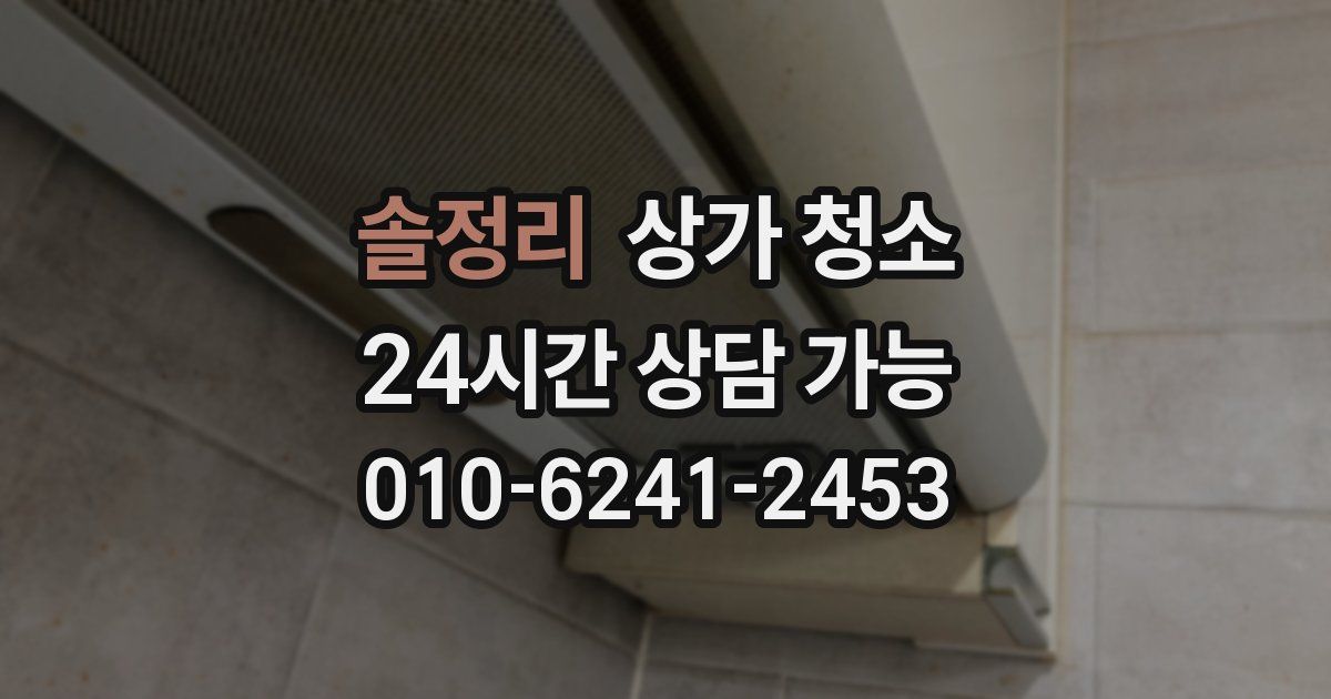 솔정리 상가 청소
