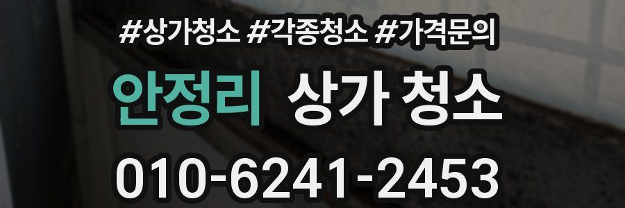 안정리 상가 청소