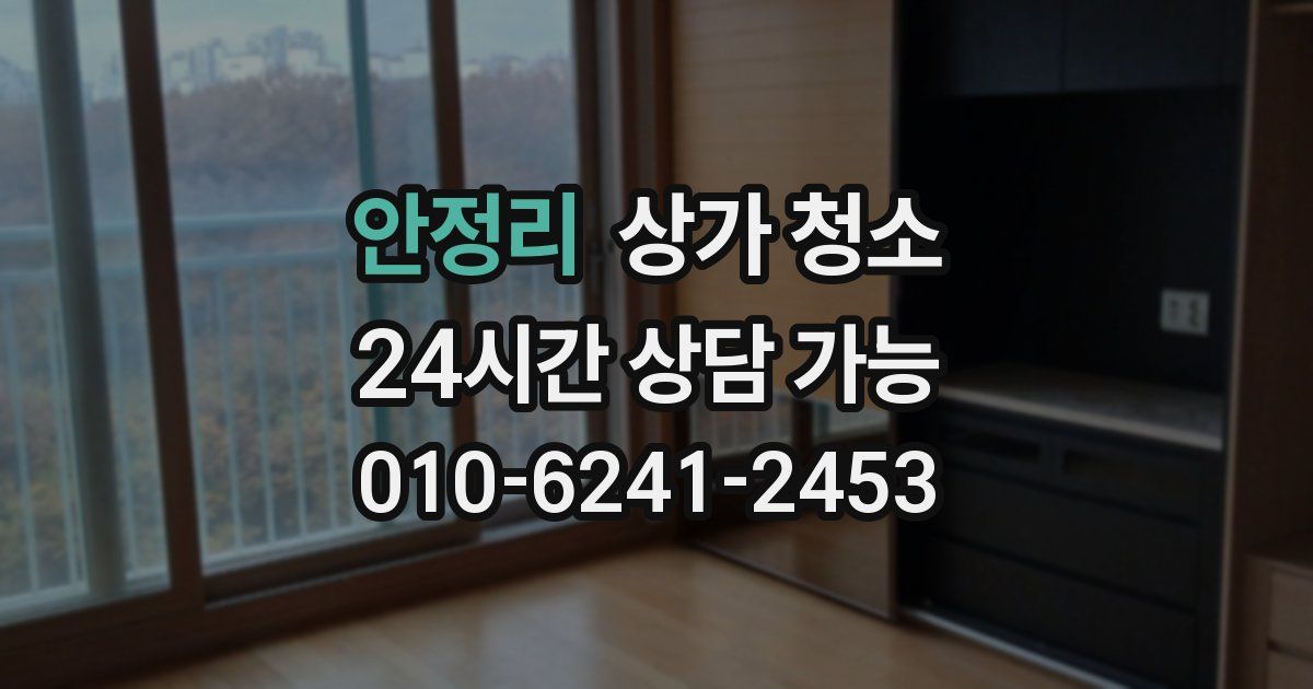 안정리 상가 청소