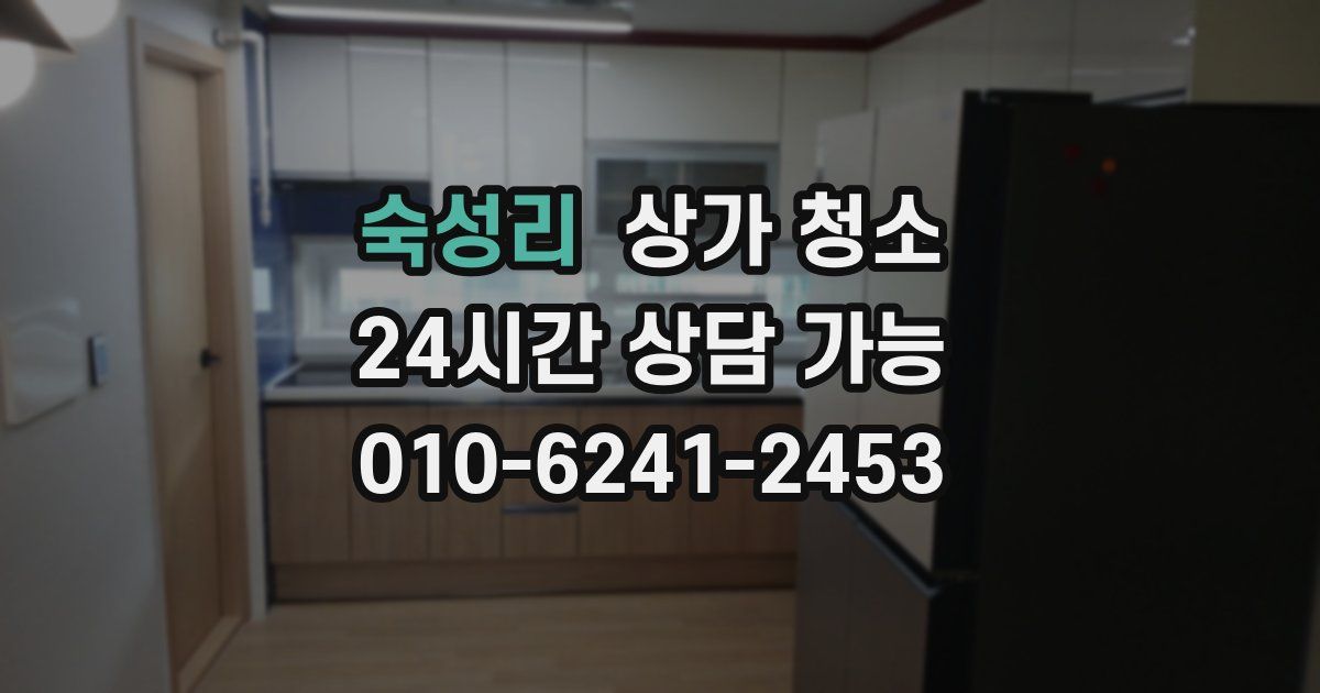 숙성리 상가 청소