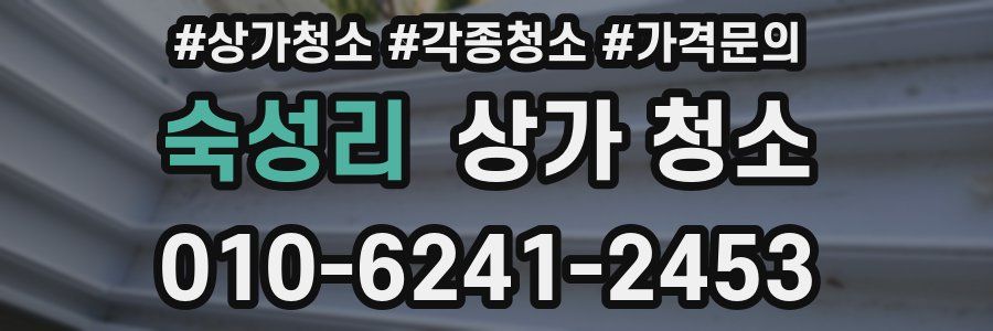 숙성리 상가 청소