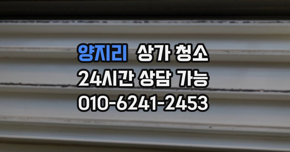 양지리 상가 청소