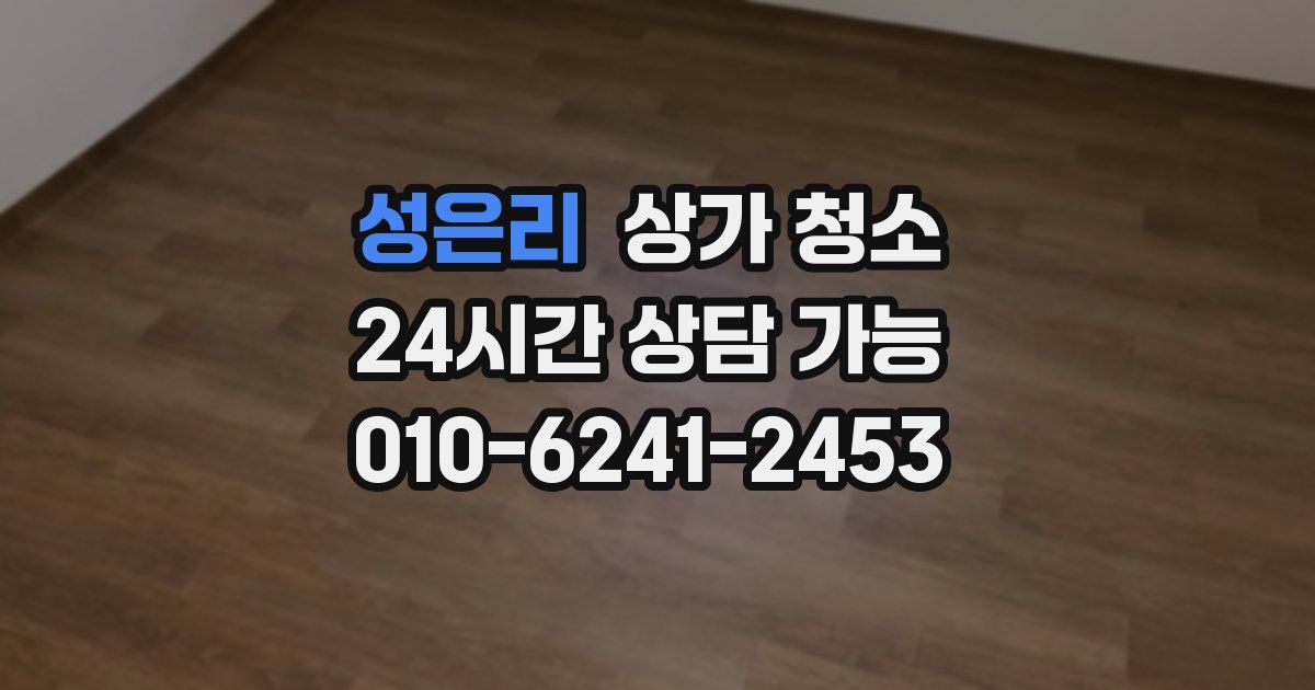 성은리 상가 청소