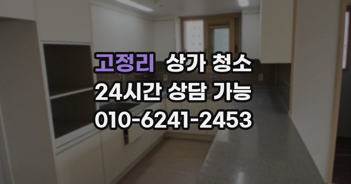 고정리 상가 청소