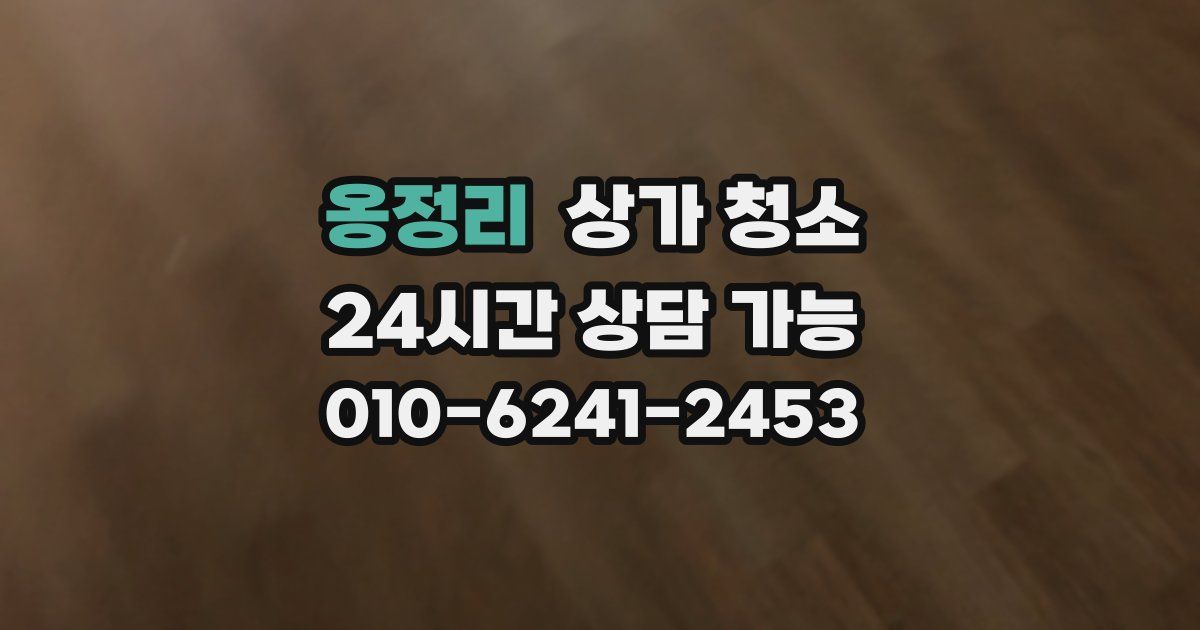 옹정리 상가 청소