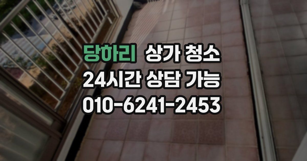 당하리 상가 청소