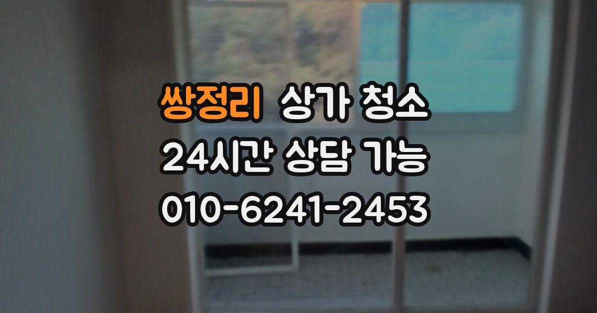 쌍정리 상가 청소
