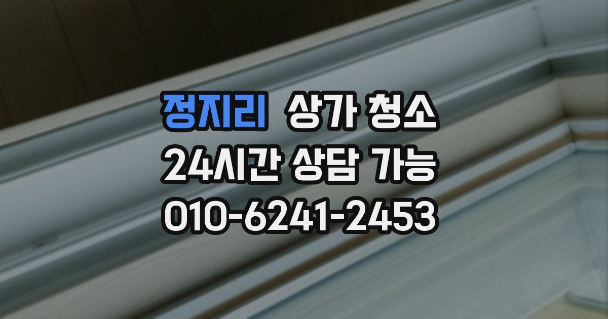 정지리 상가 청소