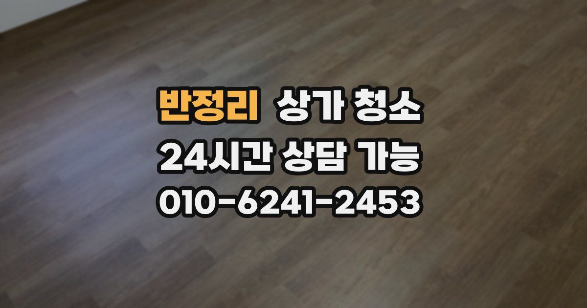 반정리 상가 청소