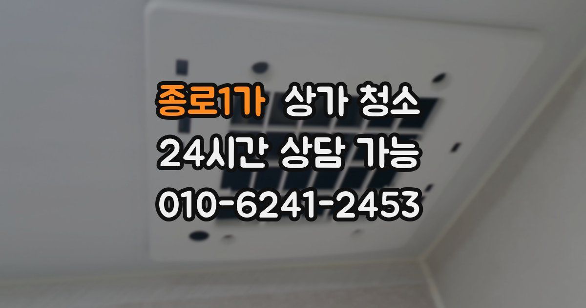 종로1가 상가 청소