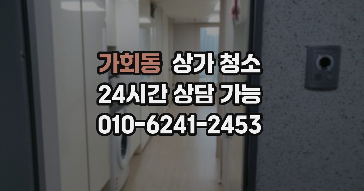 가회동 상가 청소