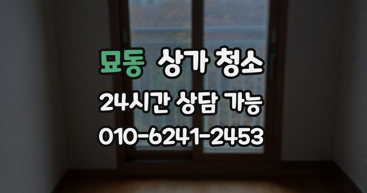 묘동 상가 청소