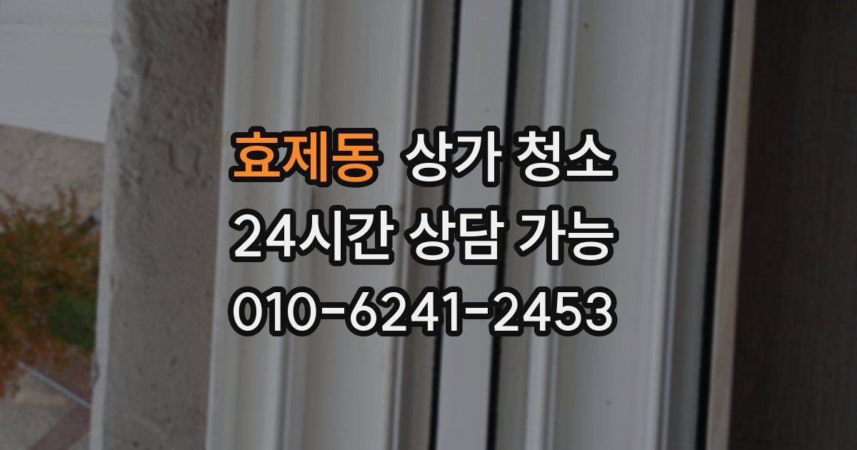효제동 상가 청소