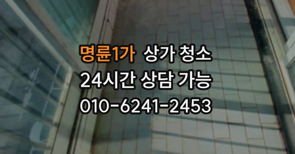 명륜1가 상가 청소