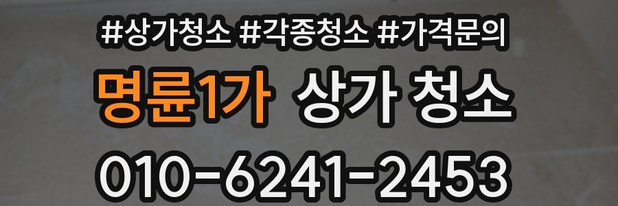 명륜1가 상가 청소