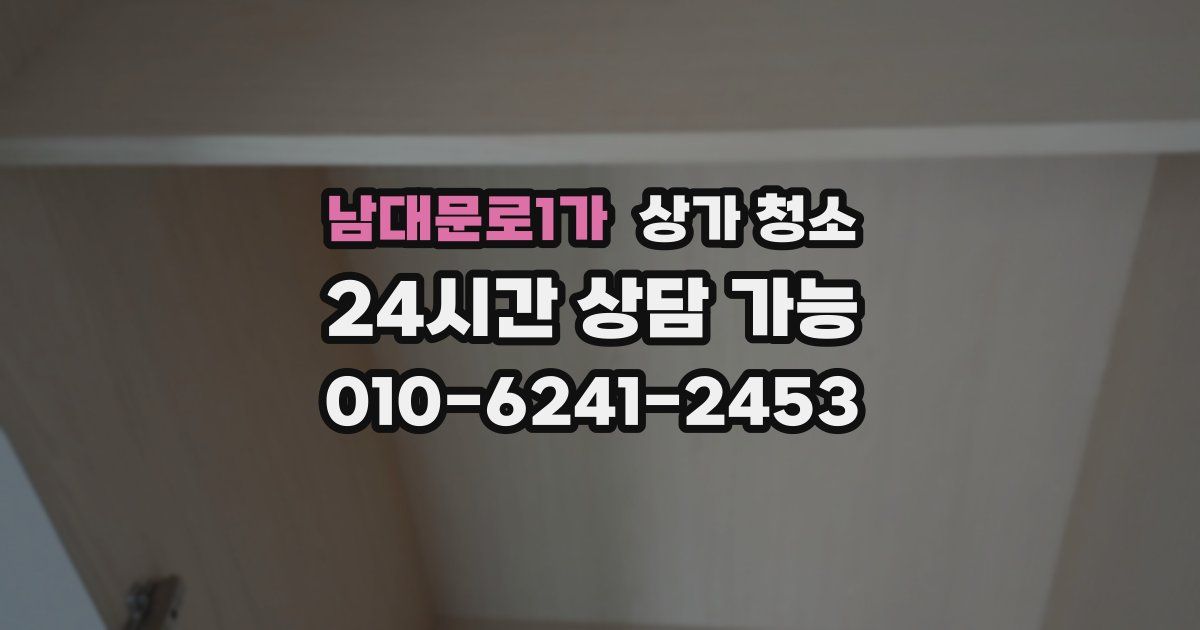 남대문로1가 상가 청소