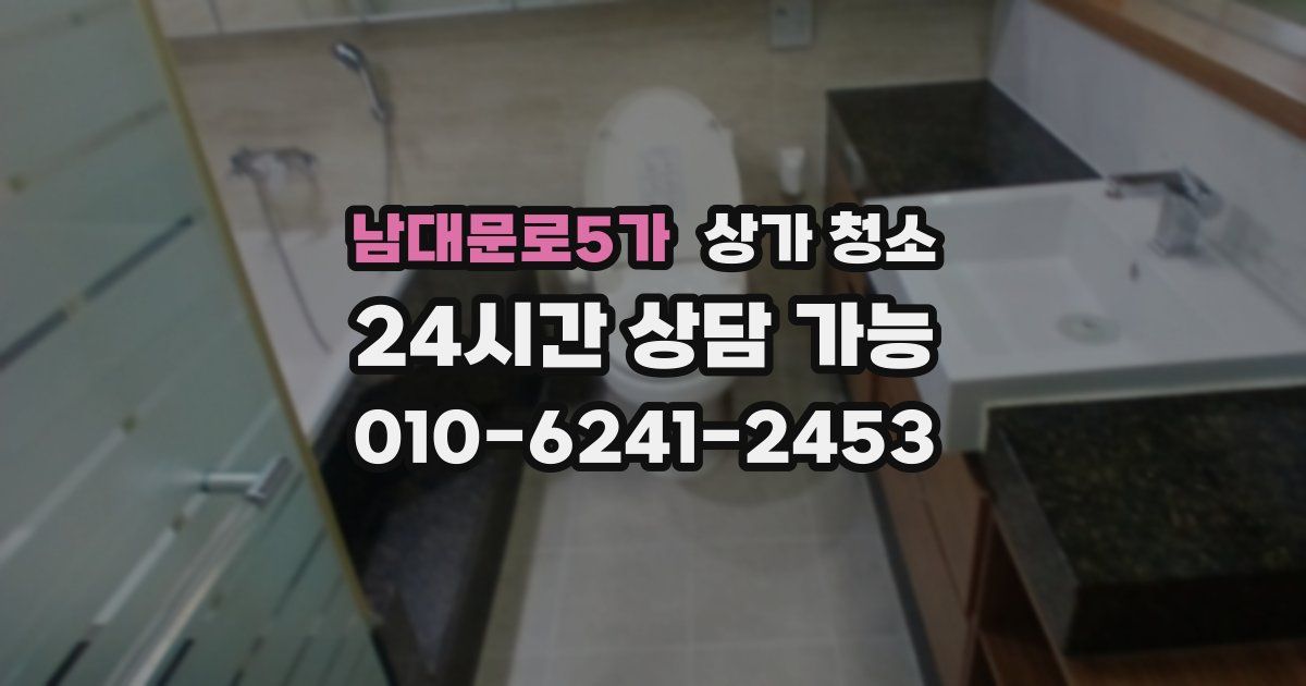 남대문로5가 상가 청소