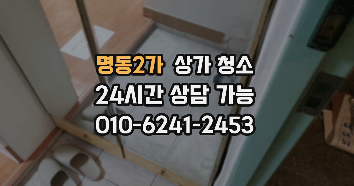 명동2가 상가 청소