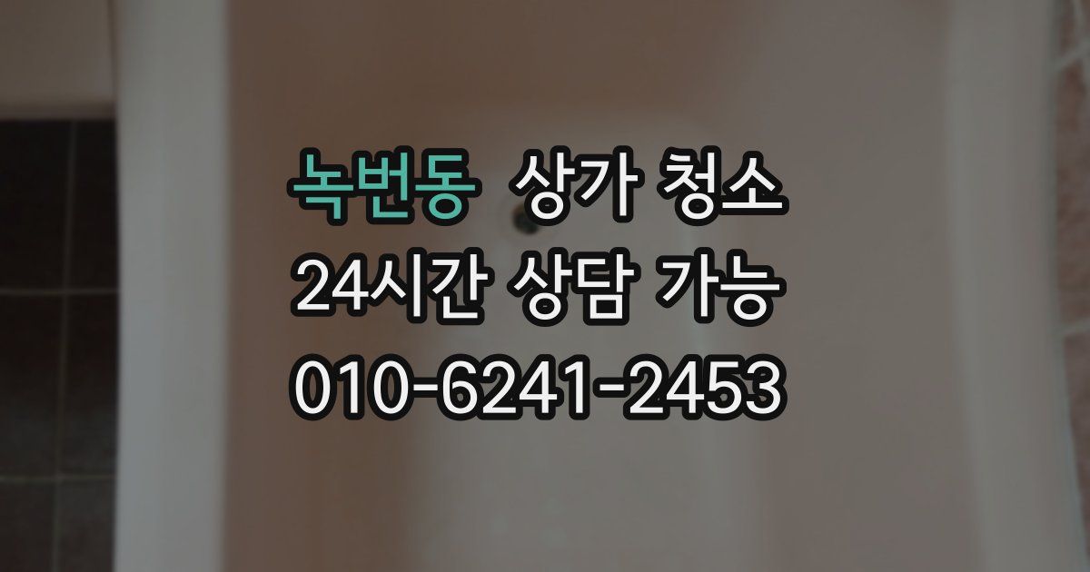 녹번동 상가 청소
