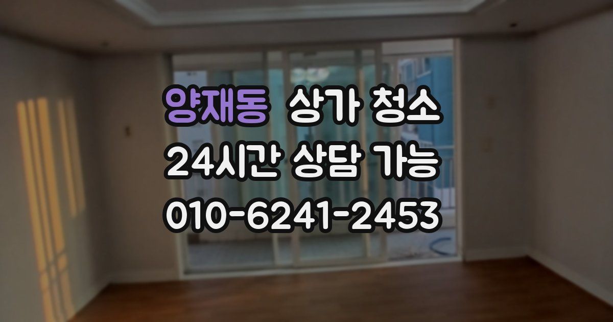 양재동 상가 청소